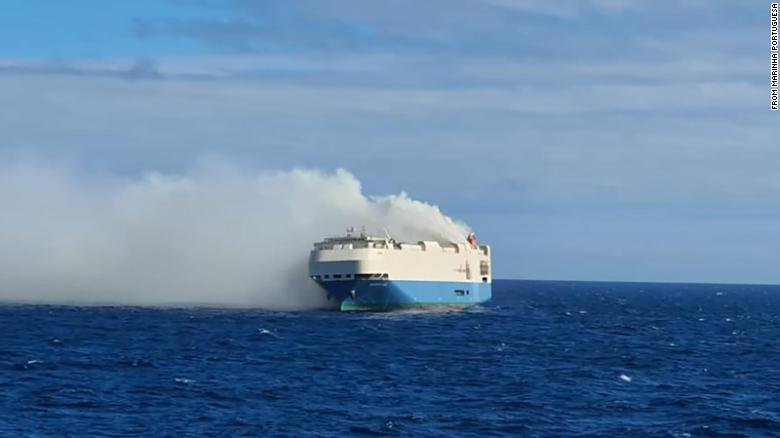 Cargo Ship Carrying Porsche, VW Vehicles Headed for U.S. Catches Fire in Atlantic